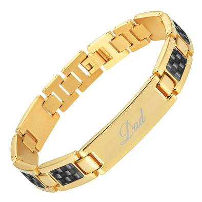 Love You Dad Engraved Mens Titanium Bracelet