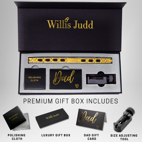 Dad Bracelet Gold Titanium Engraved Love You Dad