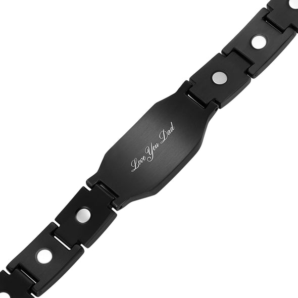 Mens Dad Bracelet Engraved Love You Dad In CZ Stones By Willis Judd