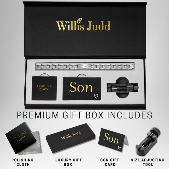 To My Son From mum Dad Son Bracelet Silver Titanium