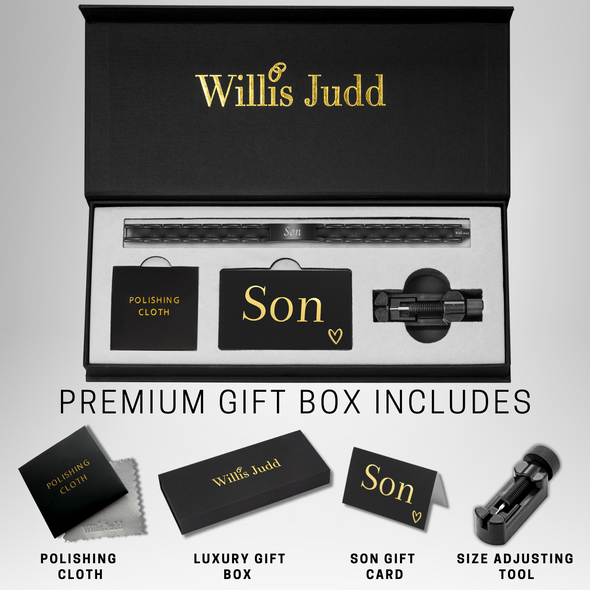 To My Son From mum Dad Son Bracelet Black Titanium