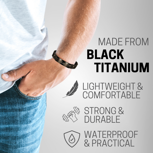 To My Son From mum Dad Son Bracelet Black Titanium