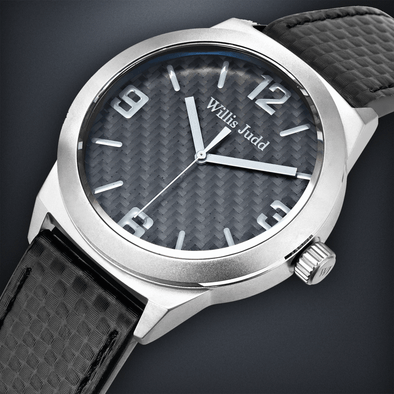 Brushed Stainless Steel with Black Carbon Fiber