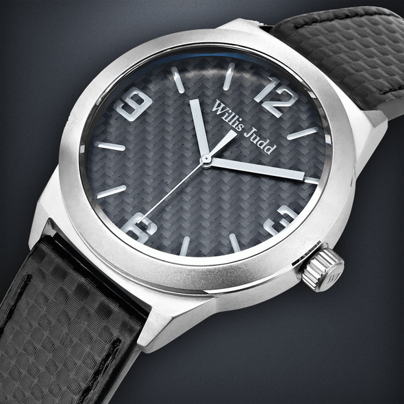 Brushed Stainless Steel with Black Carbon Fiber