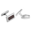 Willis Judd Men’s Stainless Steel with Red Carbon FIber Cufflinks with Gift Pouch