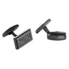 Willis Judd Men’s Black Stainless Steel with Black Carbon FIber Cufflinks with Gift Pouch