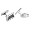 Willis Judd Men’s Stainless Steel with Black Carbon FIber Cufflinks with Gift Pouch