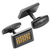 Willis Judd Men’s Black Stainless Steel with Colored Carbon FIber Cufflinks with Gift Pouch